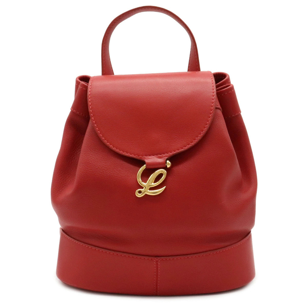 Loewe Backpack Rucksack Leather Red